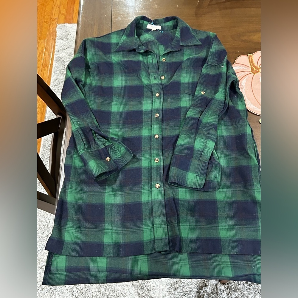 Illa Illa flannel shirt green and blue